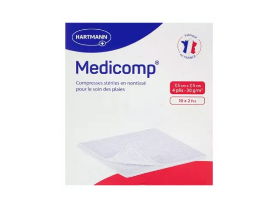 Medicomp Compresses Stériles Non Tissée 7,5x7,5cm - 10x2 compresses