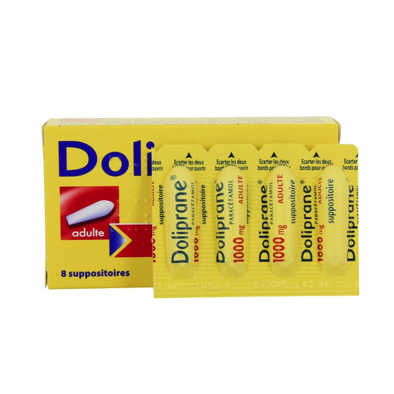 Pharmacie Lafitte - Médicament Doliprane 1000 Mg Suppositoires Adulte  2plq/4 (8) - Paracétamol - BOUILLARGUES