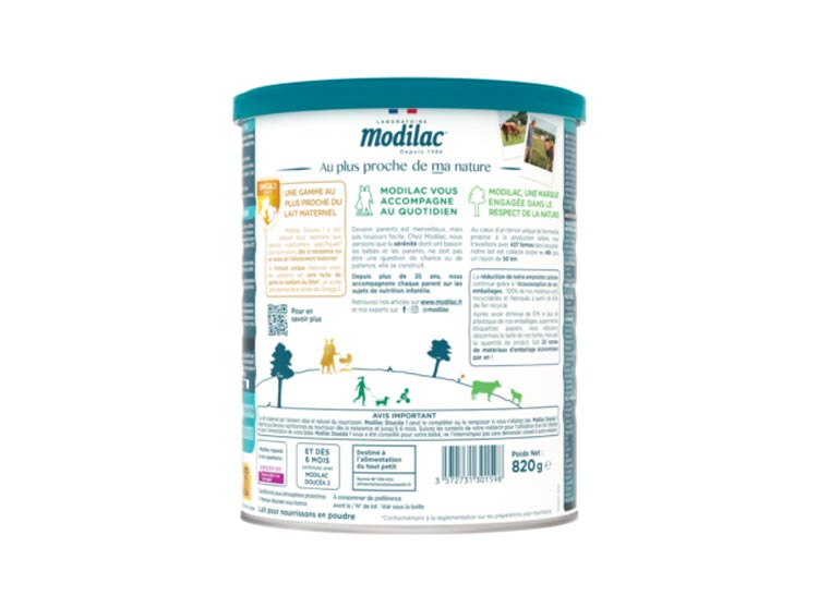 Modilac Doucéa Lait En Poudre 1er Âge 0-6 Mois Pot 820g