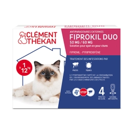 Fiprokil Duo 50mg/60mg Spot-On Chats - 4 x Pipettes 0.5ml