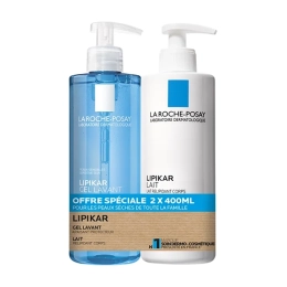 Lipikar Lait Relipidant Corps + Gel Douche Lavant Apaisant - 2x400ml