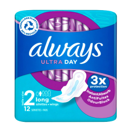 Serviettes hygiéniques jour ultra long - 12 serviettes