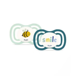 Sucettes anatomiques 18m Smile Bleu - x2