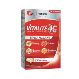 Vitalité 4G Dynamisant et Energisant Goût Mandarine - 30 comprimés à croquer