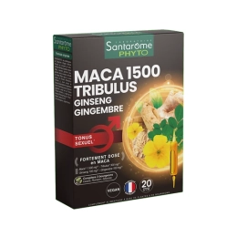 Maca 1500 Tribulus Ginseng Gingembre - 20 ampoules