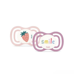 Sucettes anatomiques 18m Smile Rose - x2