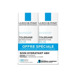 Tolériane Sensitive Riche Soin Hydratant Apaisant Protecteur - 2x40ml