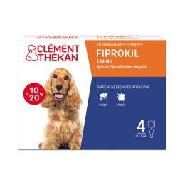 Clément Thékan Fiprokil Chien de 10 à 20kg 4 pipettes