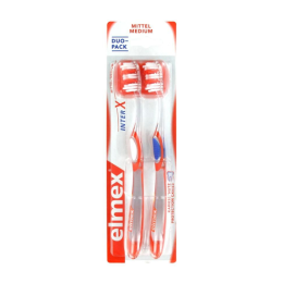 Elmex Brosse à Dents InterX Protection Caries  Medium  - 2 brosses à dents