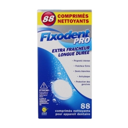 Fixodent Pro EXTRA fraicheur longue durée - 88 comprimés nettoyants