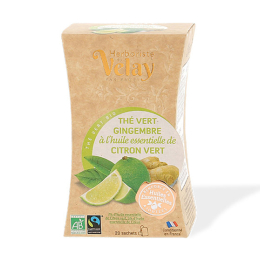 Pagès Thé vert Gingembre à l'huile essentielle de citron vert BIO - 20 sachets