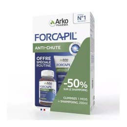 Forcapil Anti-Chutes 60 Gummies + Shampoing -  200ml