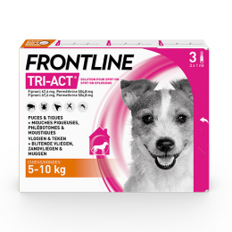 Tri-Act Chien S - Pipettes anti-puces pour chien de 5 à 10 kg - 3 pipettes de 1ml