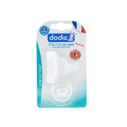 Dodie Sensation+ Tétine plate Col large 0-6 mois Débit lent- x2