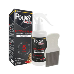 Pouxit Flash Spray Anti-Poux et Lentes + Peigne Inclus - 150ml