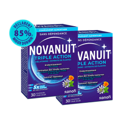 Novanuit Triple action mélatonine - 2x30 comprimés