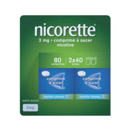 Nicorette 2mg Menthe intense - 80 comprimés à sucer