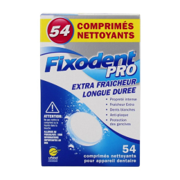 Fixodent Pro EXTRA Fraîcheur Longue Durée - 54 Comprimés nettoyants