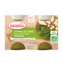 Babybio Petits pots Pomme de terre du val de loire épinard BIO - 2x130g