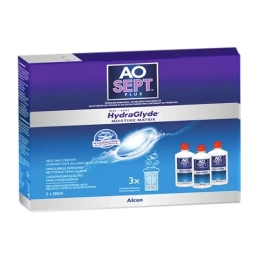 Aosept Plus Hydraglyde Solution pour lentilles - 3x360ml