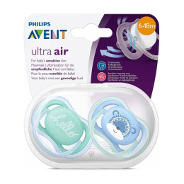 Avent Sucette ultra air 6-18mois - 2 sucettes