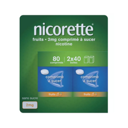 Nicorette 2mg Fruits - 80 comprimés à sucer