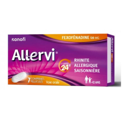 ALLERVI 120mg, comprimé pelliculé Chlorhydrate de fexofénadine - 7 comprimés