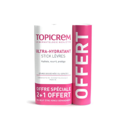 Topicrem Stick à Lèvres Ultra-Hydratant - 2+1 Offert