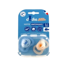 Sucettes anatomiques naissance 0-2m en silicone - Lot de 2