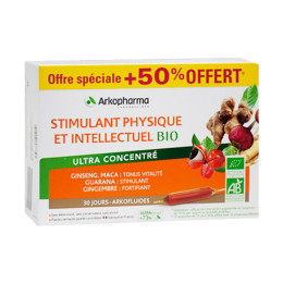 Arkopharma Arkofluides Stimulant physique et intellectuel BIO - 20 ampoules + 10 ampoules OFFERTES