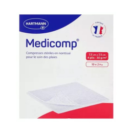 Medicomp Compresses Stériles Non Tissée 7,5x7,5cm - 10x2 compresses