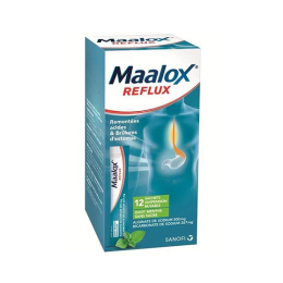 Maalox Reflux suspension buvable goût menthe - 12 sachets