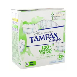 Tampons Compak Cotton Protection Super 100% Coton Bio - 14 Tampons