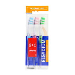 Elgydium brosse à dents inter-active medium- x2 + 1 OFFERTE