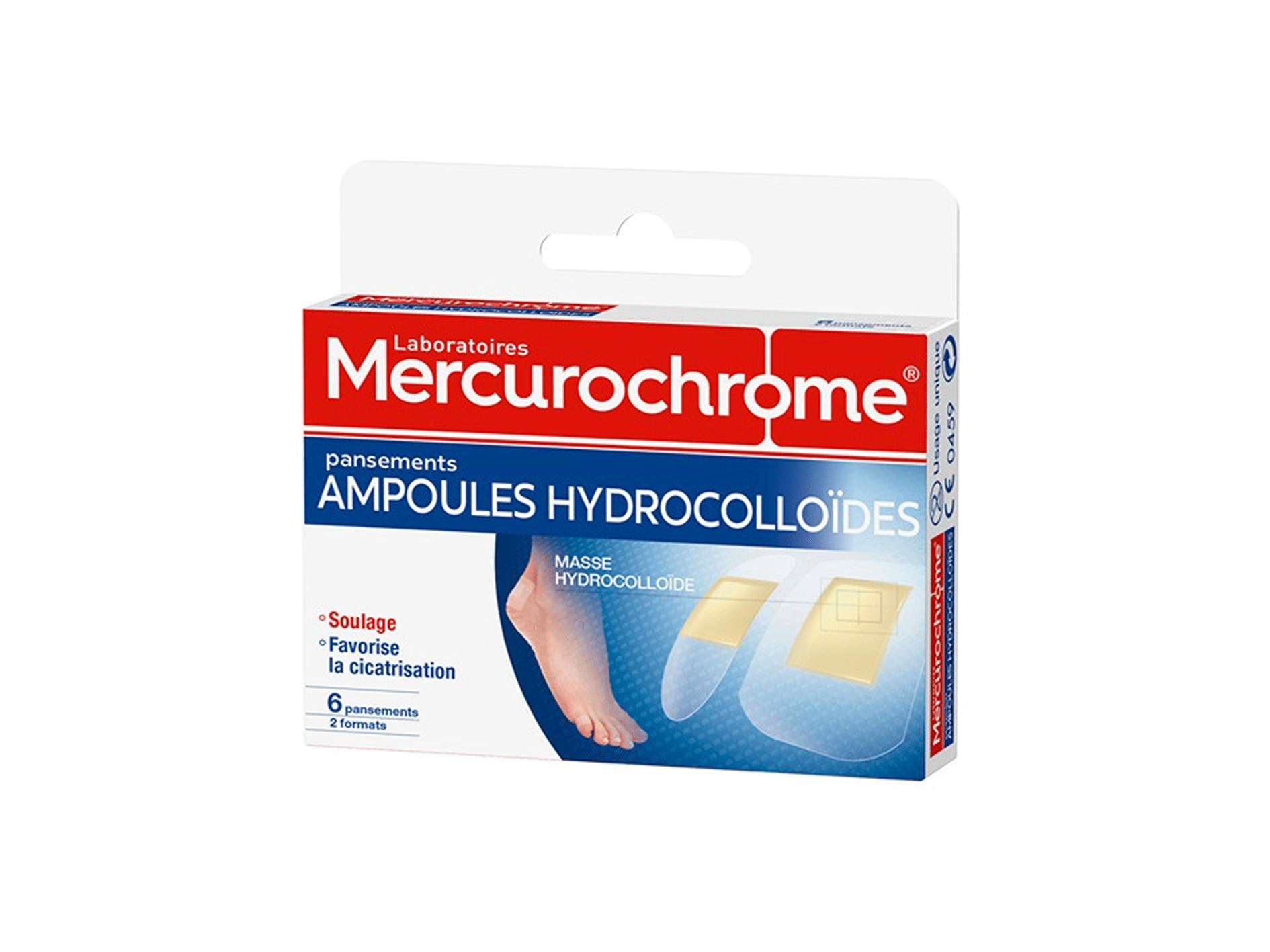 Mercurochrome pansements ampoules doigts et orteils - 6 pansements