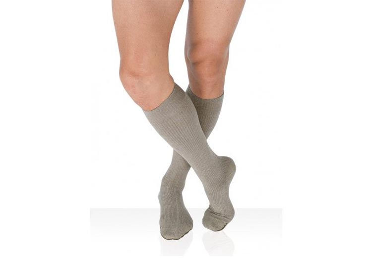 Legger 25 Classic Chaussettes de compression pieds fermés Classe 3 Beige chiné - Taille 2 long