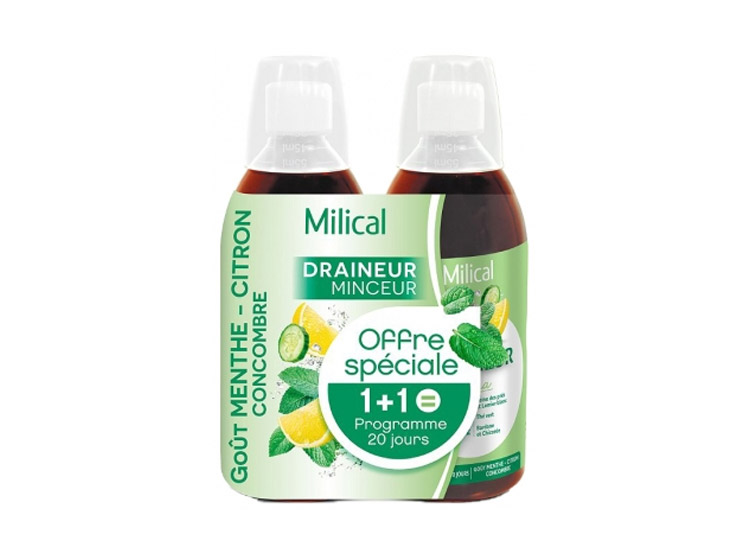 Draineur Minceur Goût Citron Menthe Concombre - 2x500ml