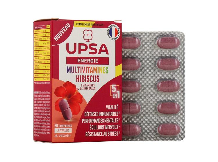 UPSA Comprimés Energie Multivitamines Hibiscus