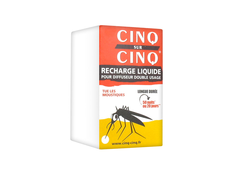 CINQ SUR CINQ RECHARGE LIQUIDE pour DIFFUSEUR Anti-Moustiques