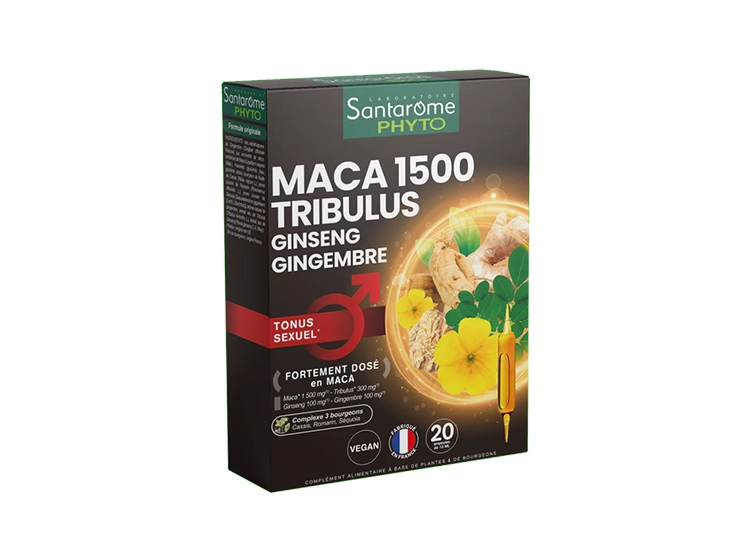 Maca 1500 Tribulus Ginseng Gingembre - 20 ampoules