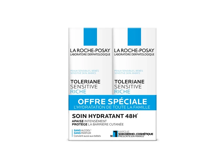 Tolériane Sensitive Riche Soin Hydratant Apaisant Protecteur - 2x40ml