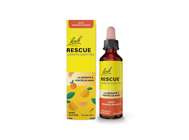 Bach Rescue Compte-gouttes saveur Orange-mangue - 20ml