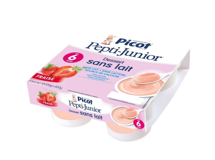 Pepti Junior Crème Dessert sans lait Saveur Fraise - 4 pots