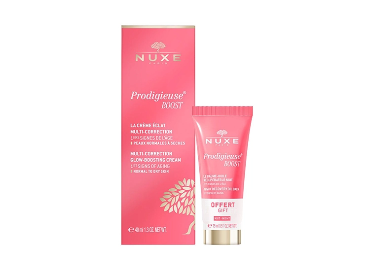 Nuxe Prodigieuse Boost Crème Eclat Multi-correction 40ml + Baume-huile Récupérateur Nuit OFFERT