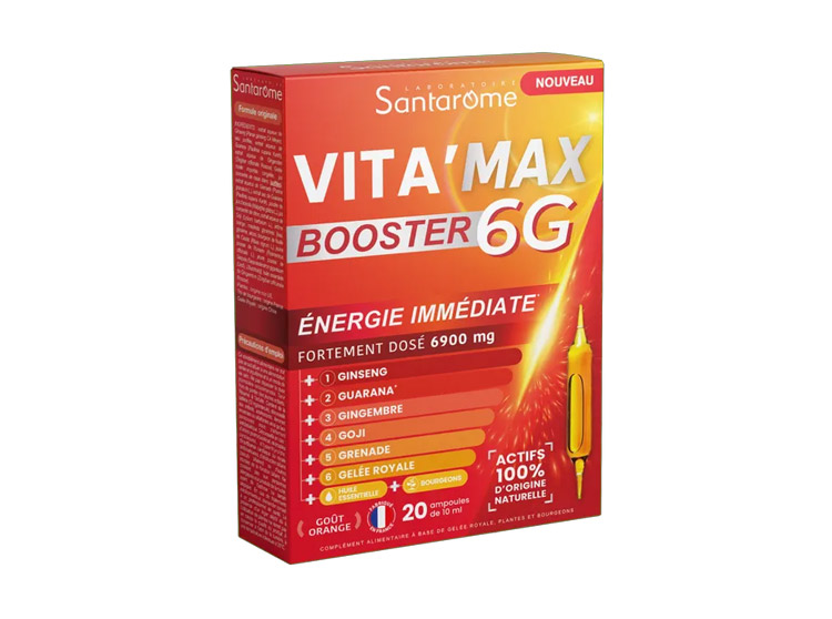 Vitamax Booster 6G Energie Immédiate - 20 ampoules