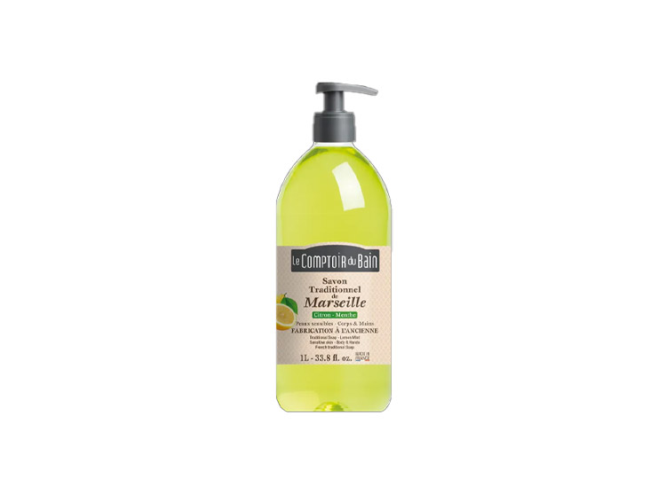 Le Comptoir Du Bain Savon Traditionnel De Marseille  Citron Menthe  - 1L