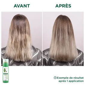 illustration avant/après shampoing sec klorane