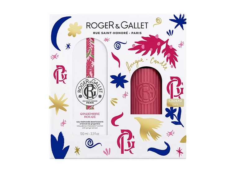 Coffret Noël 2024 Gingembre Rouge Eau Parfumée Bienfaisante + Bougie Parfumée