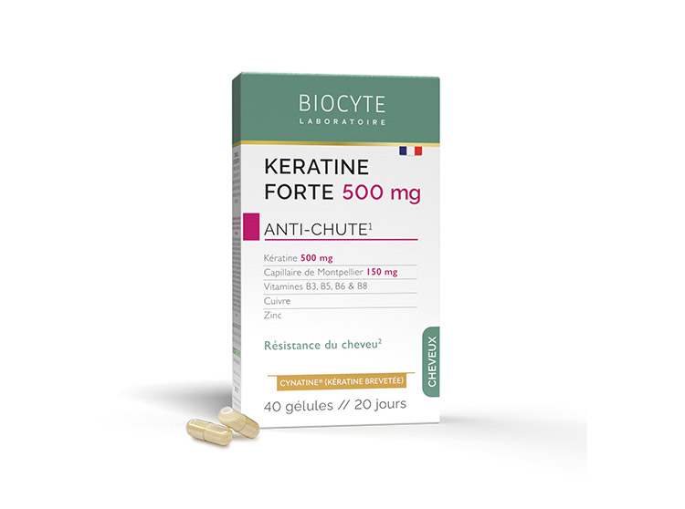 Kératine Forte 500 mg Anti-chute - 40 gélules