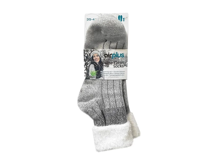 Aloe Cabin Chaussettes Hydratantes Cocooning  Grises  Pointure  35-41 - 1 Paire